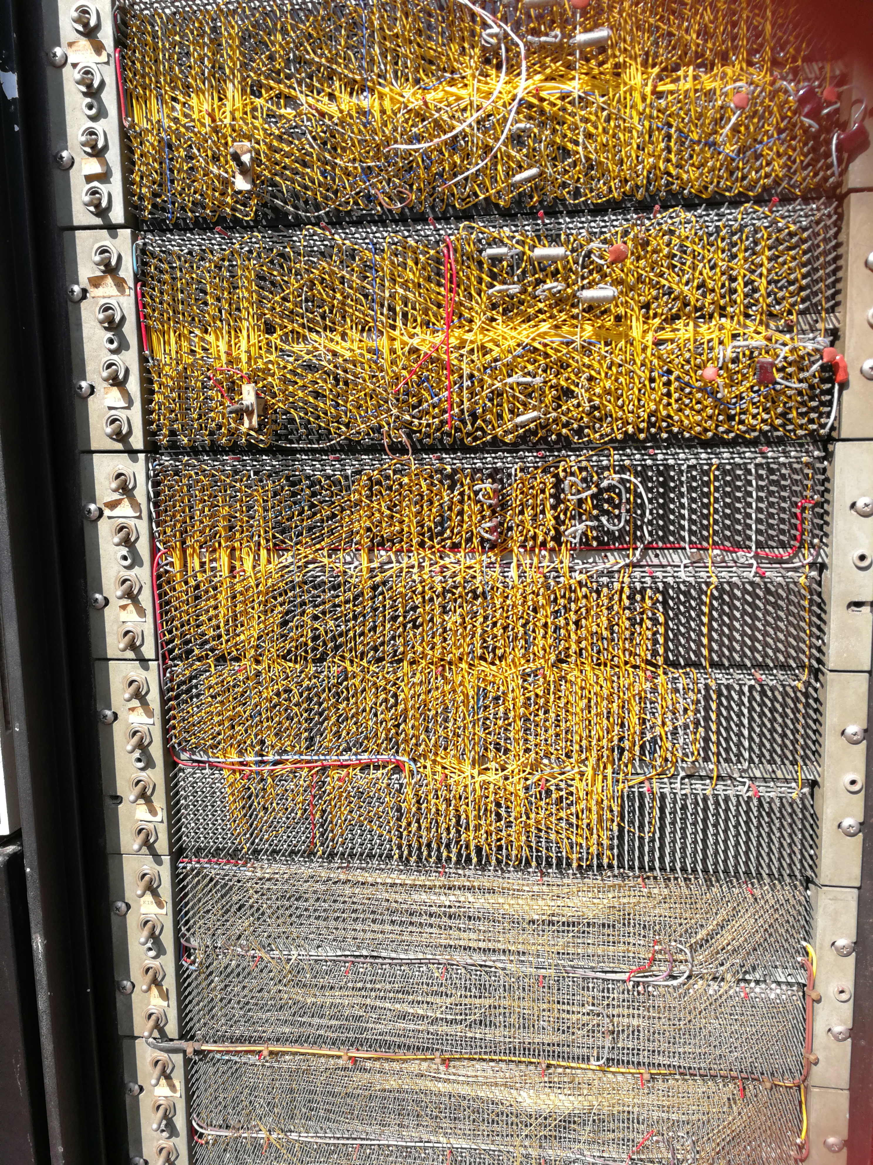 Close up of backplane for IBM/PDP8 tape controller