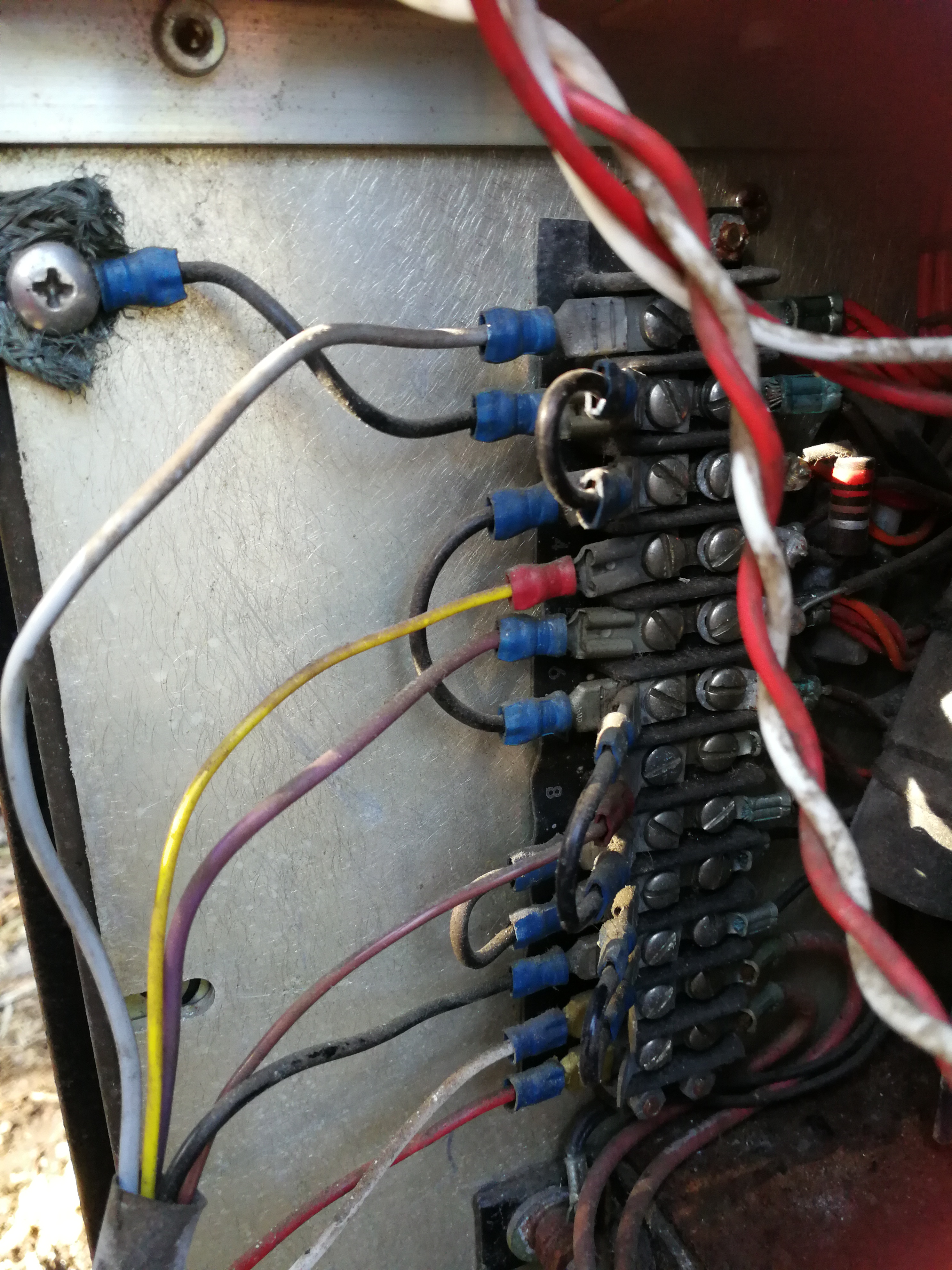 Close up of connection block on PDP PSU